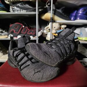 🔥 Puma Axelion Size 11 Men's Black Knit Athletic Sneakers Worn